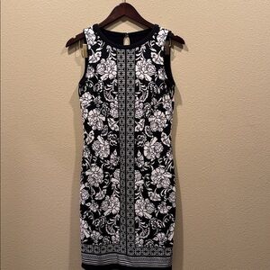 White House Black Market Black and White Floral Mini Dress